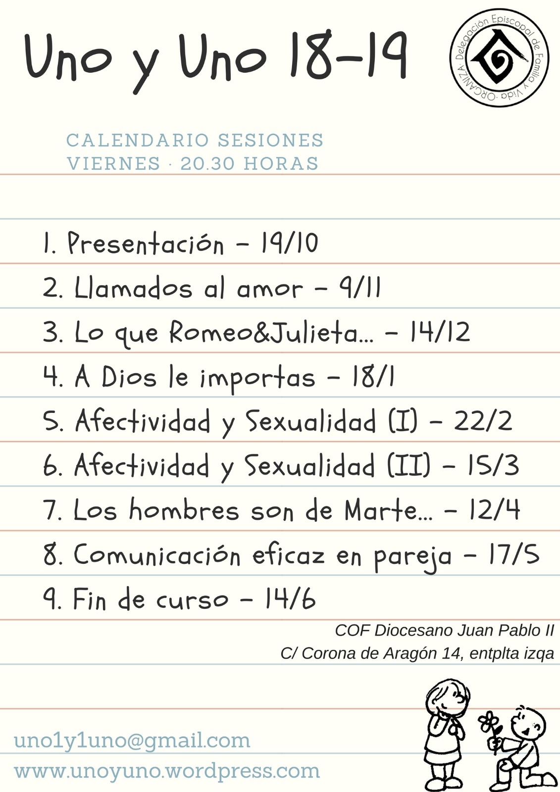 «UnoYUno» Itinerario formativo para jóvenes sobre el amor