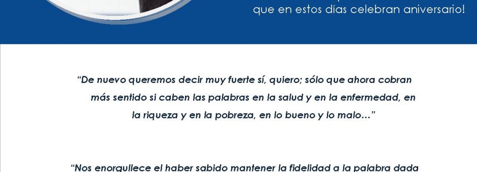 Bodas de oro y COVID 19? (El COF acompañando…)